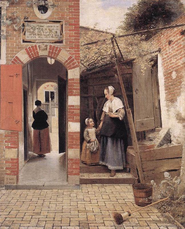 HOOCH, Pieter de The Courtyard of a House in Delft dg Sweden oil painting art